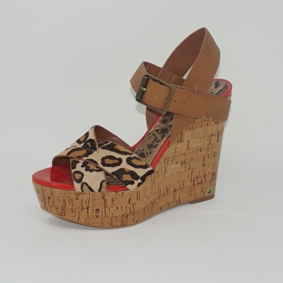 Sam Edelman Animal Print Sasha Wedge Sandal 7.5 ** - Picture 3 of 8